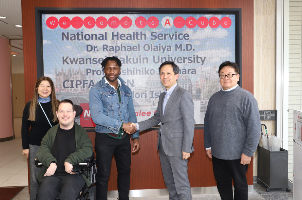 Dr Raphael Olaiya with Azalee Group's Director Dr Koji Kurusu and Professor Toshihiko Ishihara from Kwansei Gakuin University’s Graduate School of Business Administration