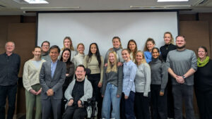 Copenhagen Honours College in Nursing Students pose for a picture with Azalee Group CEO Dr. Koji Kurusu